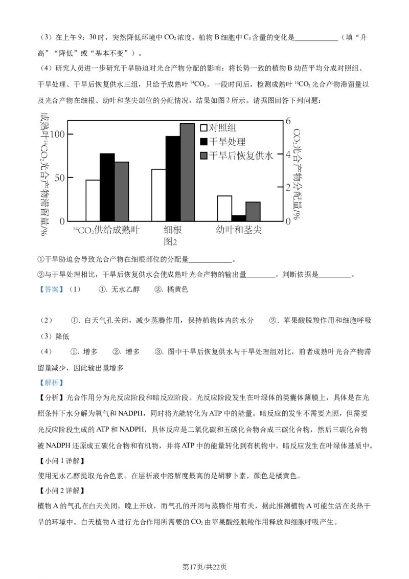 精品解析：辽宁省沈阳市二中2023-2024学年高三10月阶段测试生物试题（解析版）(1)_2023年11月_0211月合集_2024届辽宁省沈阳市第二中学高三上学期10月阶段测试