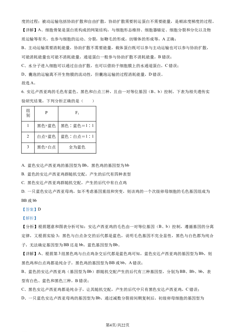 精品解析：辽宁省沈阳市二中2023-2024学年高三10月阶段测试生物试题（解析版）(1)_2023年11月_0211月合集_2024届辽宁省沈阳市第二中学高三上学期10月阶段测试