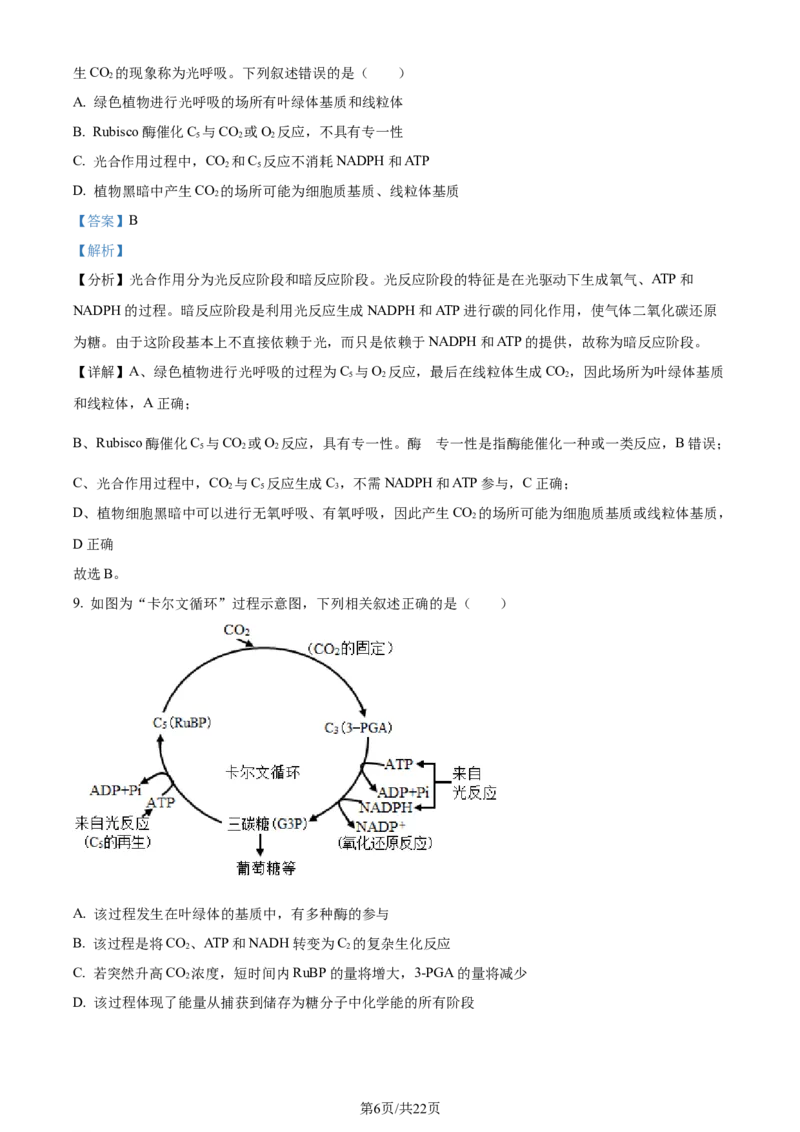 精品解析：辽宁省沈阳市二中2023-2024学年高三10月阶段测试生物试题（解析版）(1)_2023年11月_0211月合集_2024届辽宁省沈阳市第二中学高三上学期10月阶段测试