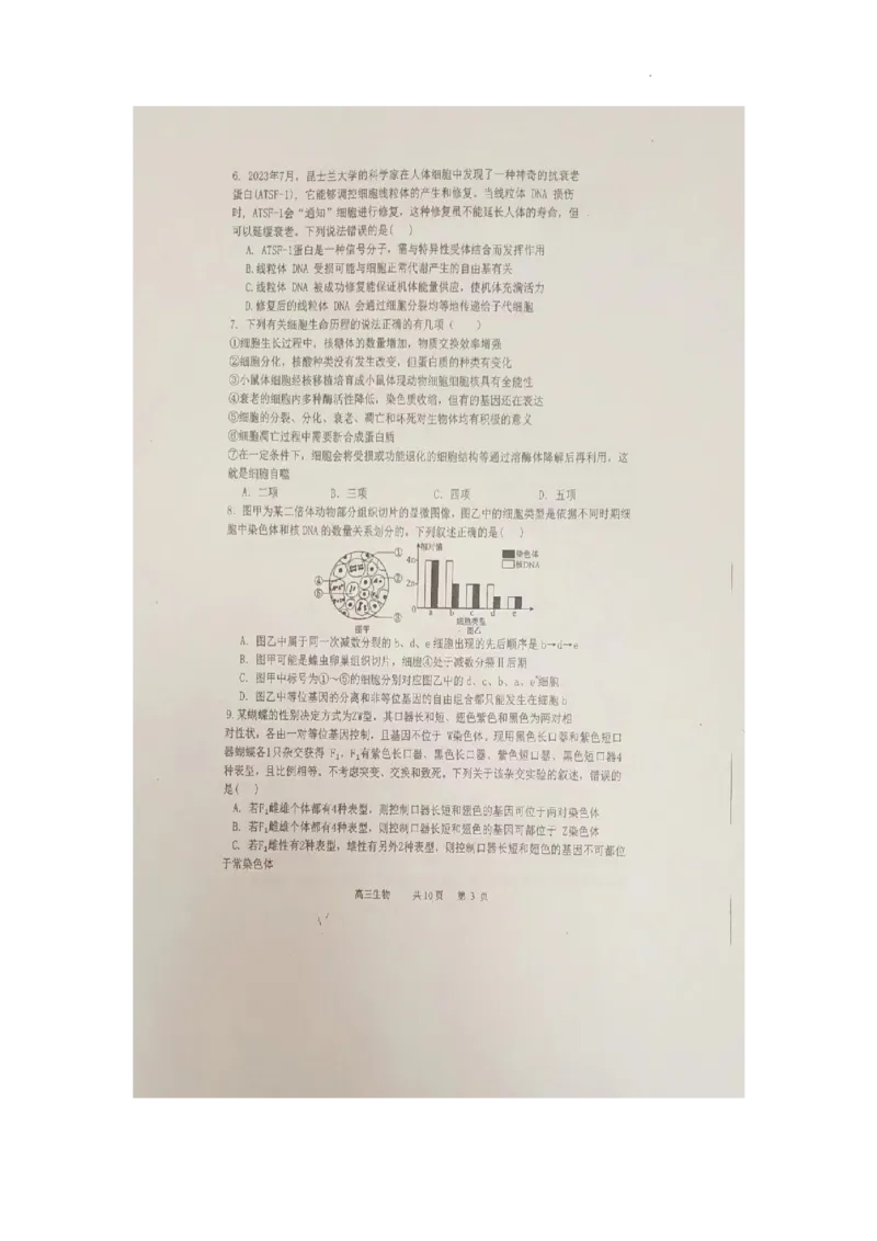辽宁省六校协作体2024届高三上学期11月期中考试生物(1)_2023年11月_01每日更新_14号_2024届辽宁省六校协作体高三上学期11月期中考试
