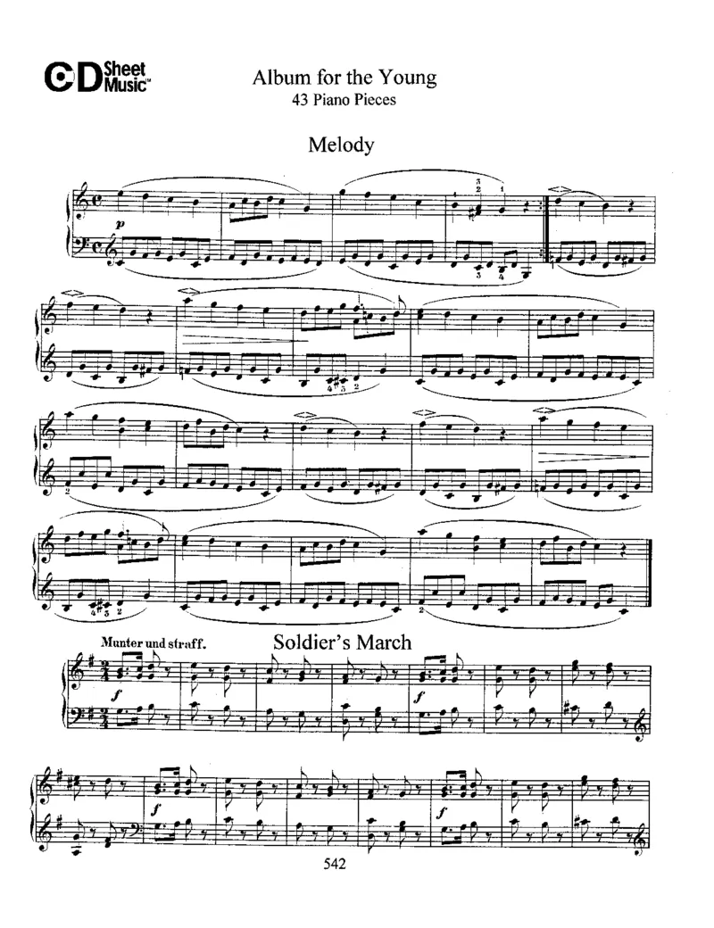 Schumann-AlbumForTheYoung(ClavierstuckefurdieJugend),Op.68_一万首著名钢琴曲谱哈农贝多芬合集视频教学电子版高清无水印可打印_1古典钢琴知名音乐家谱_舒曼钢琴谱全集_WORKS