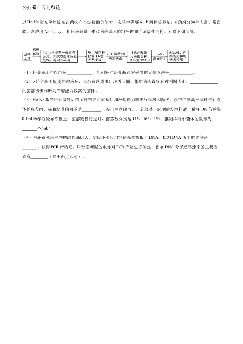安徽省六安第一中学2023-2024学年高二下学期7月期末考试生物Word版含答案_2024-2025高二（7-7月题库）_2024年07月试卷_0724安徽省六安第一中学2023-2024学年高二下学期7月期末考试