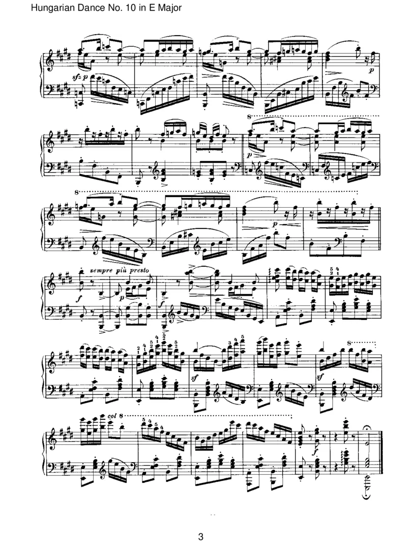 HungarianDanceNo.10inEMajor_一万首著名钢琴曲谱哈农贝多芬合集视频教学电子版高清无水印可打印_1古典钢琴知名音乐家谱_勃拉姆斯钢琴谱全集_IV.HungarianDancesforSoloPiano