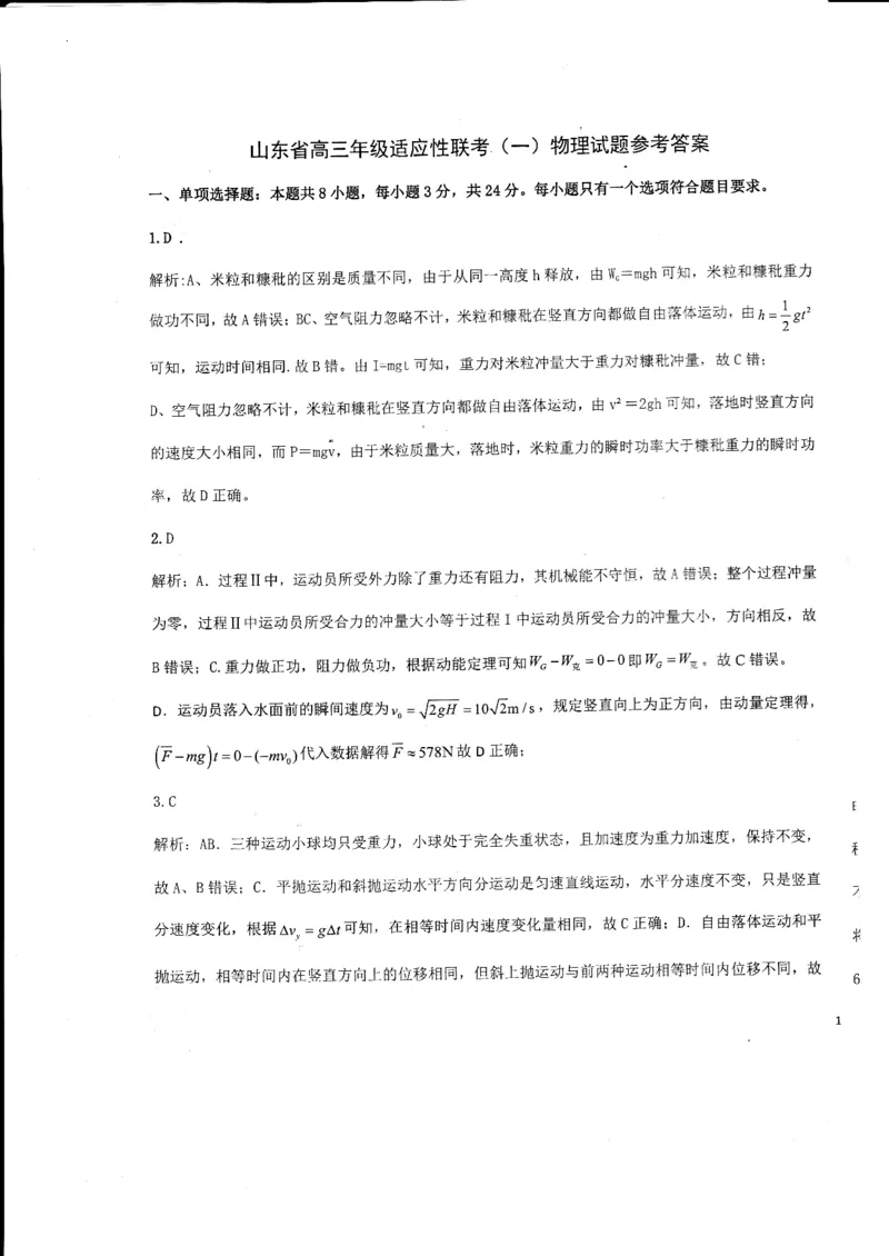 山东省德州市2024届高三适应性联考模拟预测（一）物理(1)_2023年11月_01每日更新_05号_2024届山东省德州市高三适应性联考模拟预测（一）