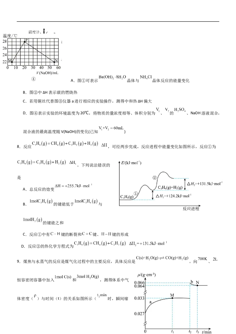 2024级高二入学考试化学试题_2025年10月高二试卷_251011四川省眉山市仁寿第一中学校（北校区）2025-2026学年高二上学期9月月考