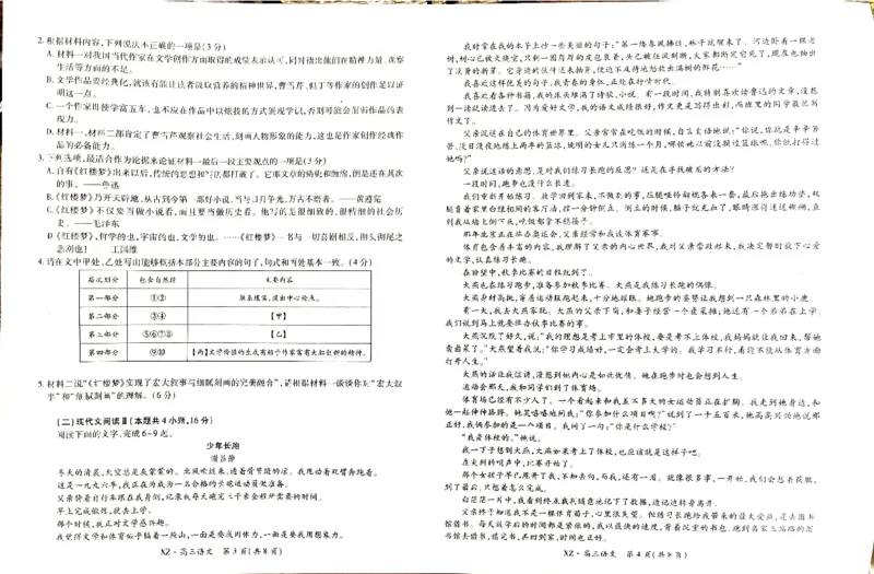 西藏自治区拉萨市2025届高三第二次联考语文_2024-2026高三（6-6月题库）_2025年04月试卷_0425西藏自治区拉萨市2025届高三第二次联考（全科）