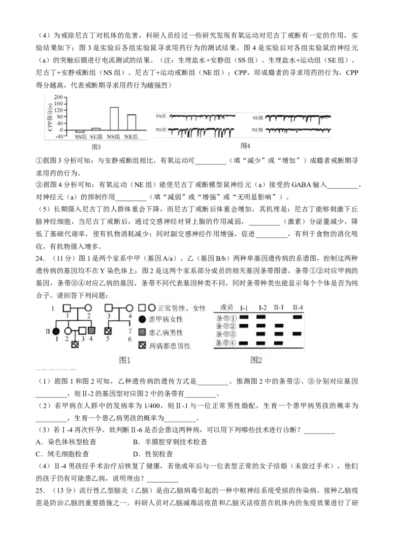 浙江省9+1高中联盟2024-2025学年高二上学期11月期中考试生物试题（含答案）_2024-2025高二（7-7月题库）_2024年11月试卷_1124浙江省9+1高中联盟2024-2025学年高二上学期11月期中考试