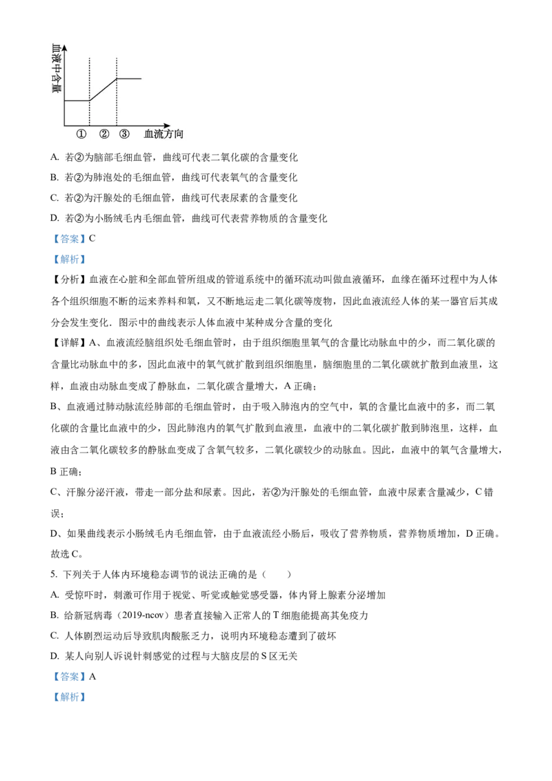 宁夏回族自治区银川一中2024-2025学年高二上学期期中考试生物Word版含解析_2024-2025高二（7-7月题库）_2024年11月试卷_1121宁夏回族自治区银川一中2024-2025学年高二上学期期中考试