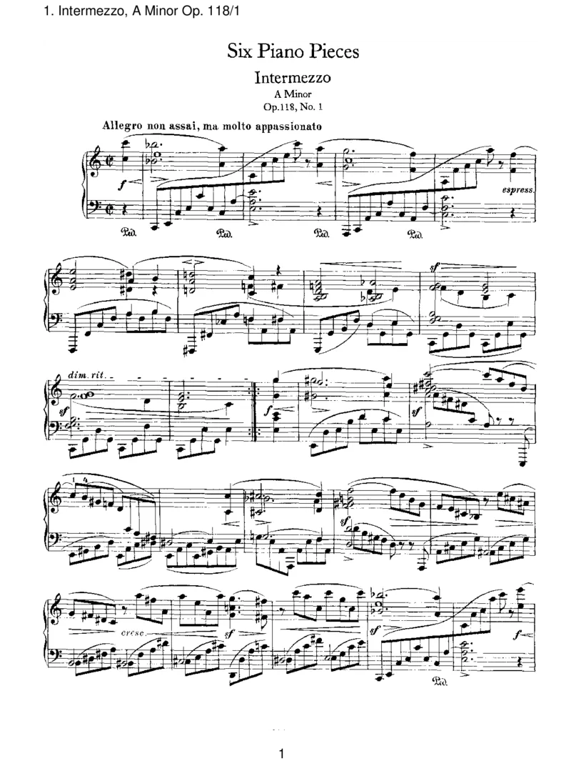 Intermezzo,AMinorOp.118_1_一万首著名钢琴曲谱哈农贝多芬合集视频教学电子版高清无水印可打印_1古典钢琴知名音乐家谱_勃拉姆斯钢琴谱全集_III.ShorterWorks_SixPianoPiecesOp.118