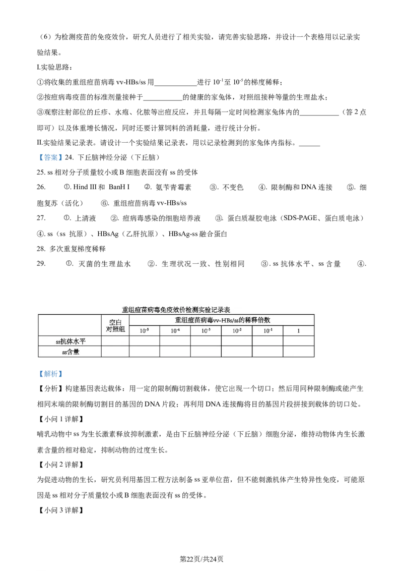 精品解析：浙江省七彩阳光联盟2023-2024学年高三下学期开学生物试题（解析版）_2024年3月_013月合集_2024届浙江省七彩阳光新高考研究联盟高三下学期开学考试