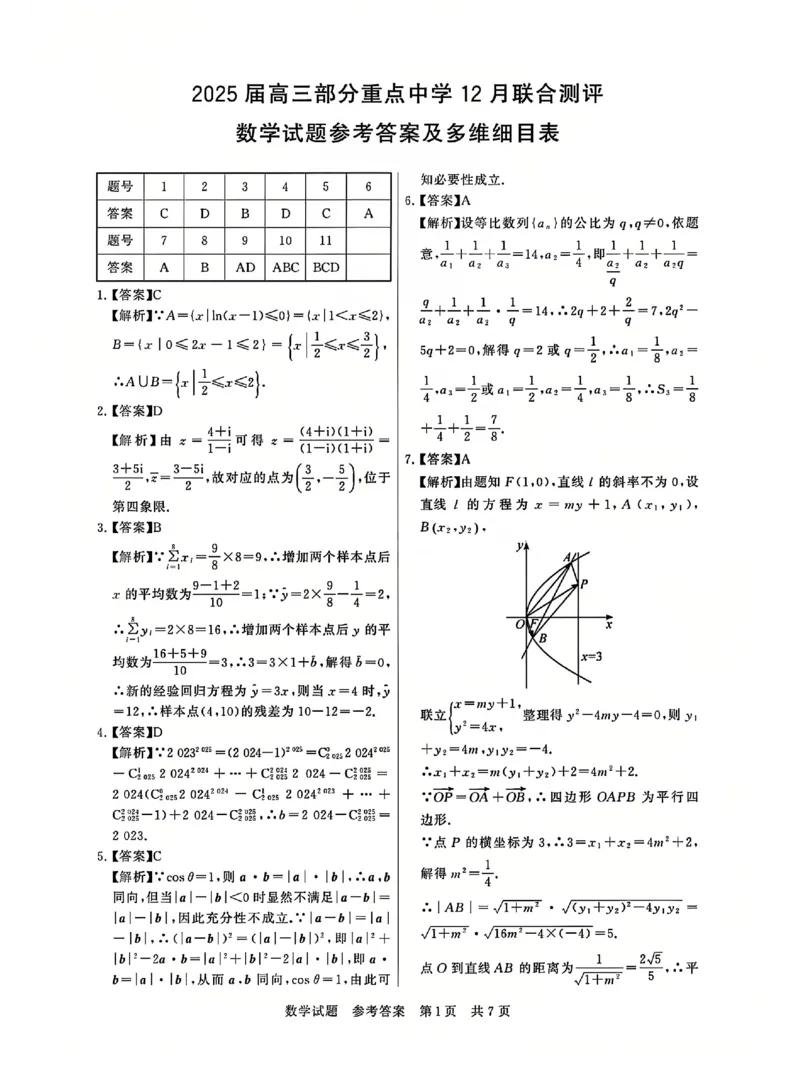 T8联考2025届高三12月数学答案_2024-2025高三（6-6月题库）_2024年12月试卷_12142025届全国T8（八省八校）高三12月联合测评_数学