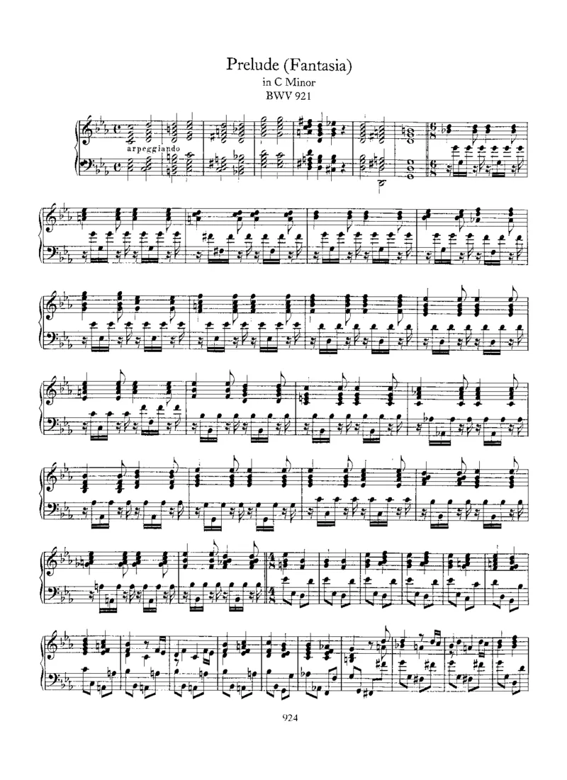 Prelude(Fantasia)inc,BWV921_一万首著名钢琴曲谱哈农贝多芬合集视频教学电子版高清无水印可打印_1古典钢琴知名音乐家谱_巴赫钢琴谱全集_Preludes，Fantasias，Fugues