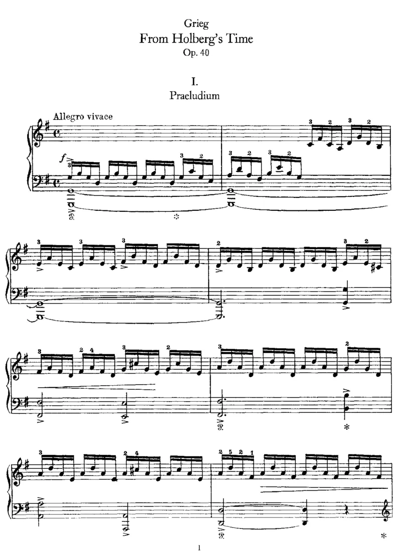 FromHolberg'sTime,Op40_一万首著名钢琴曲谱哈农贝多芬合集视频教学电子版高清无水印可打印_1古典钢琴知名音乐家谱_格里格钢琴谱全集_其他