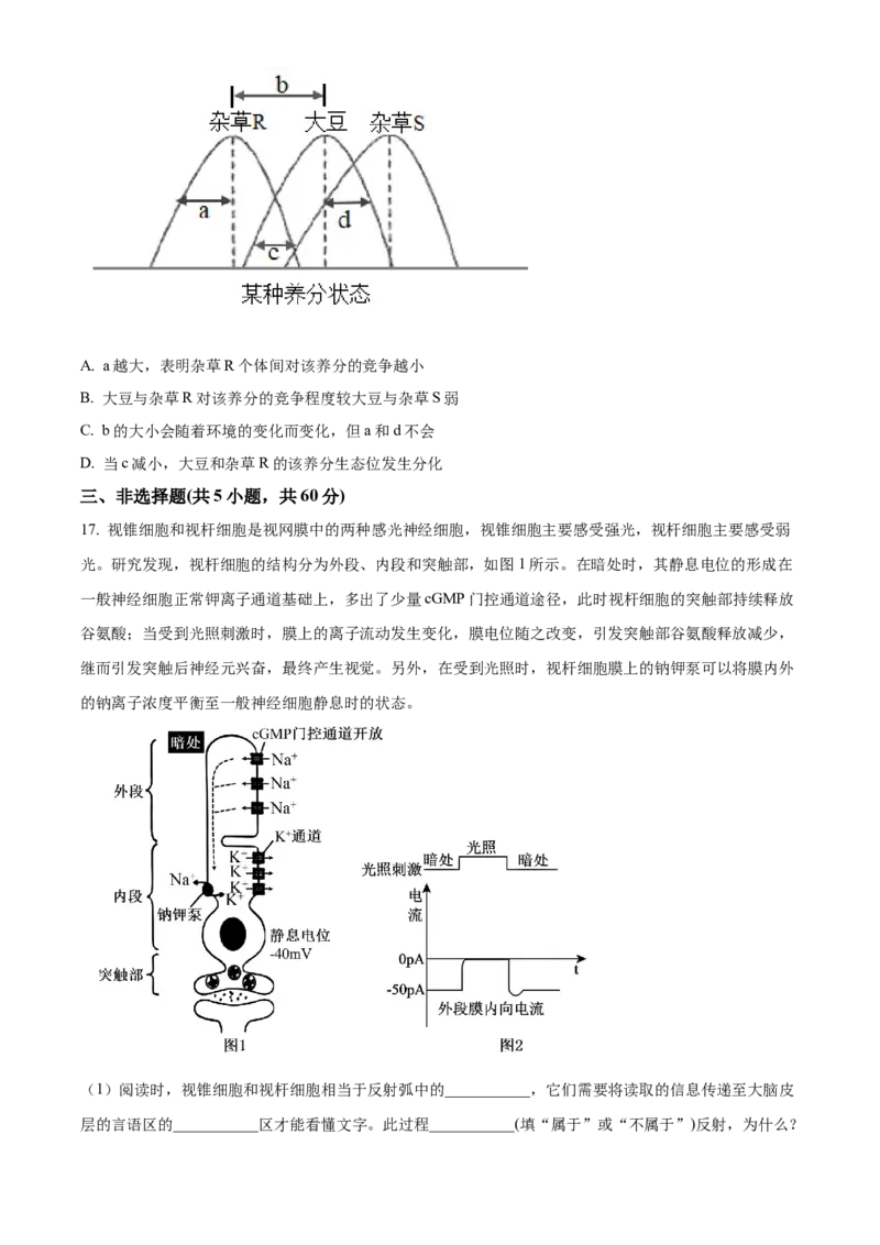 江西省抚州市2024--2025学年高二上学期期末统考生物试题Word版无答案_2024-2025高二（7-7月题库）_2025年03月试卷_0316江西省抚州市2024-2025学年高二上学期期末考试