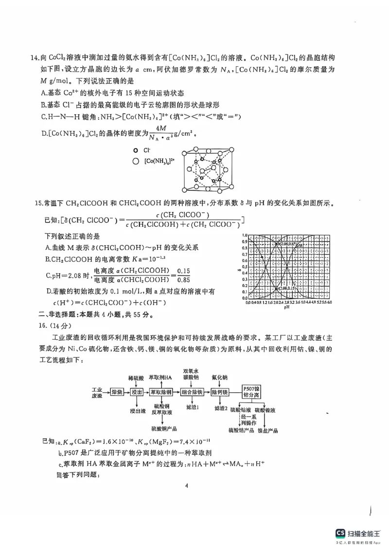 化学(1)_2024-2025高三（6-6月题库）_2024年11月试卷_1118湖北省武汉市江岸区2024-2025学年高三上学期11月调研考试（全科）_湖北省武汉市江岸区2024-2025学年高三上学期11月调研考试化学试卷
