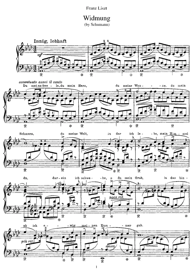 Widmung(Schumann)_一万首著名钢琴曲谱哈农贝多芬合集视频教学电子版高清无水印可打印_1古典钢琴知名音乐家谱_李斯特钢琴谱全集_改编其他人
