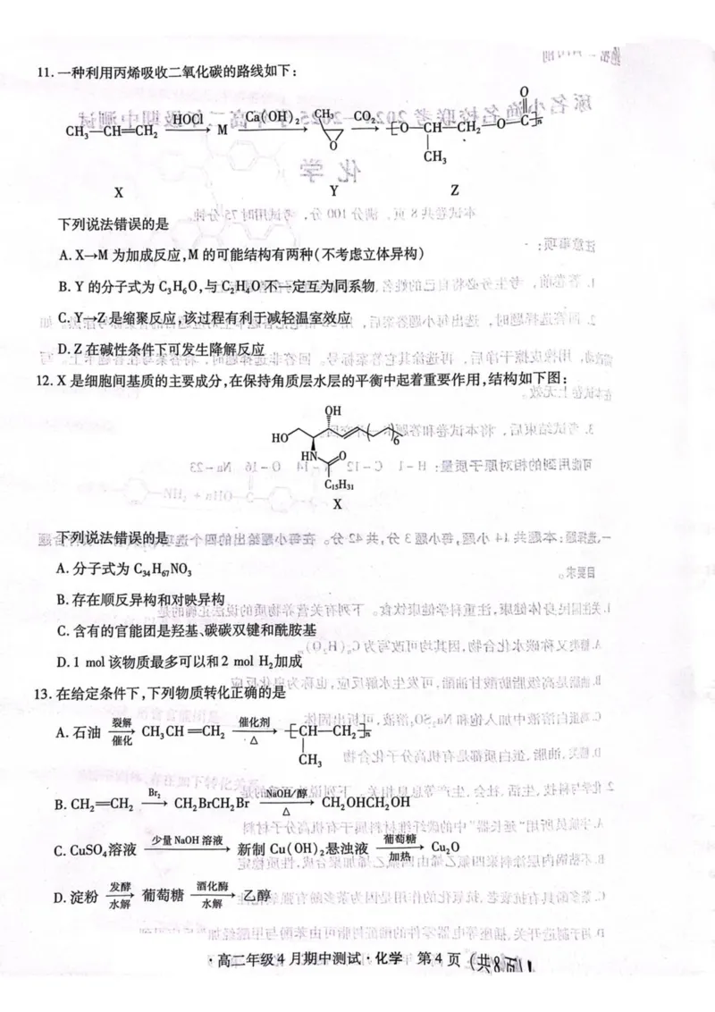河北省名校联考2024-2025学年高二下学期期中考试化学PDF版含答案_2024-2025高二（7-7月题库）_2025年05月试卷_0525河北省名校联考2024-2025学年高二下学期期中考试