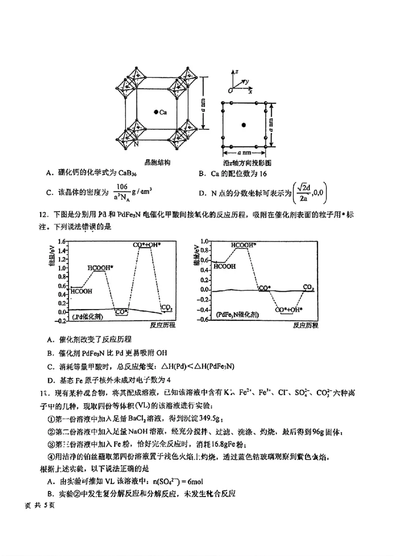吉林省长春市东北师范大学附属中学2024-2025学年高三上学期第二次摸底考试+化学试题_2024-2025高三（6-6月题库）_2024年12月试卷