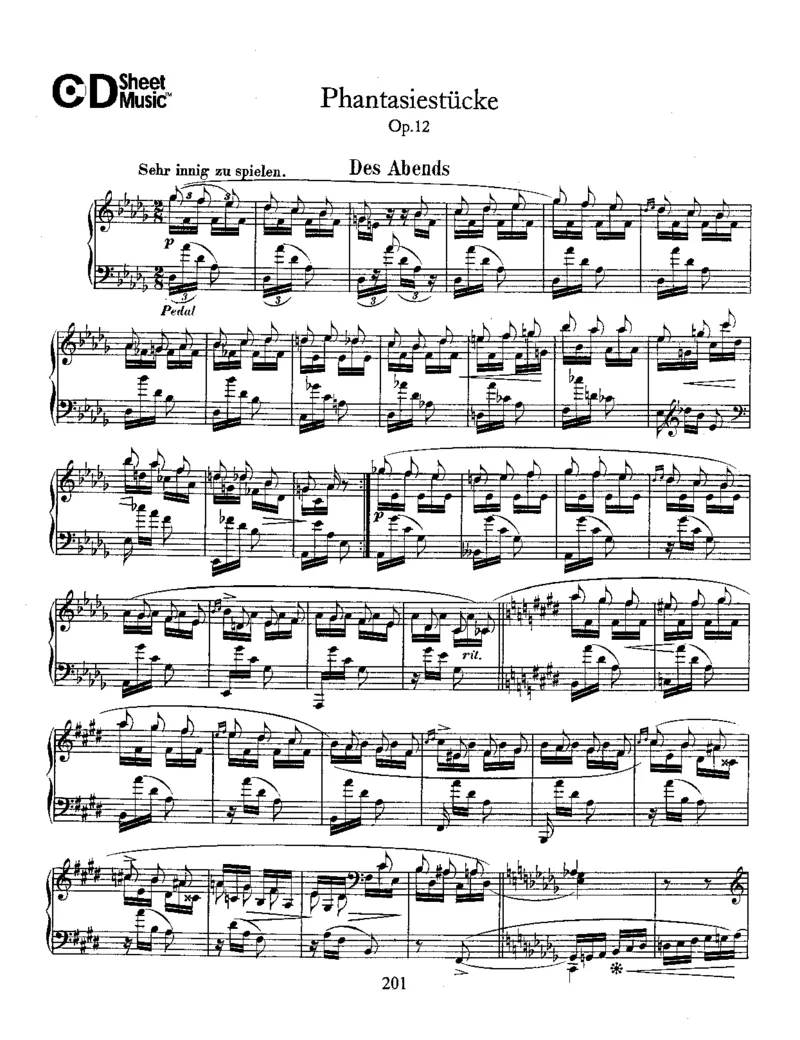 Schumann-Phantasiestucke(FantasyPieces),Op.12_一万首著名钢琴曲谱哈农贝多芬合集视频教学电子版高清无水印可打印_1古典钢琴知名音乐家谱_舒曼钢琴谱全集_WORKS