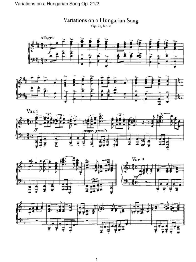 VariationsonaHungarianSongOp.21_2_一万首著名钢琴曲谱哈农贝多芬合集视频教学电子版高清无水印可打印_1古典钢琴知名音乐家谱_勃拉姆斯钢琴谱全集_II.Variations