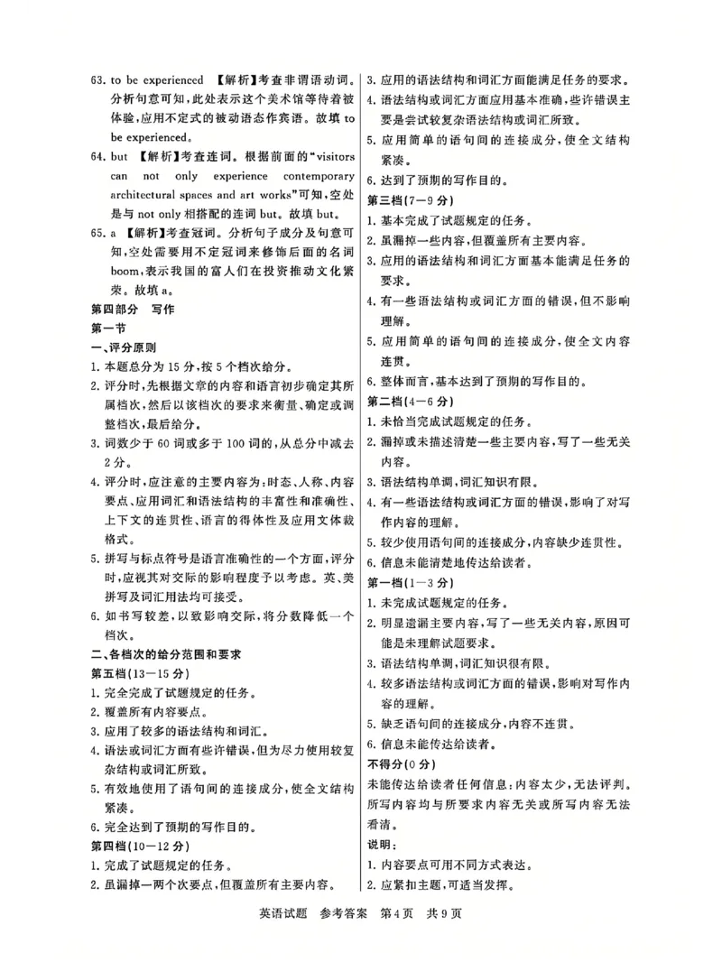 T8联考2025届高三12月英语答案_2024-2025高三（6-6月题库）_2024年12月试卷_12142025届全国T8（八省八校）高三12月联合测评_英语