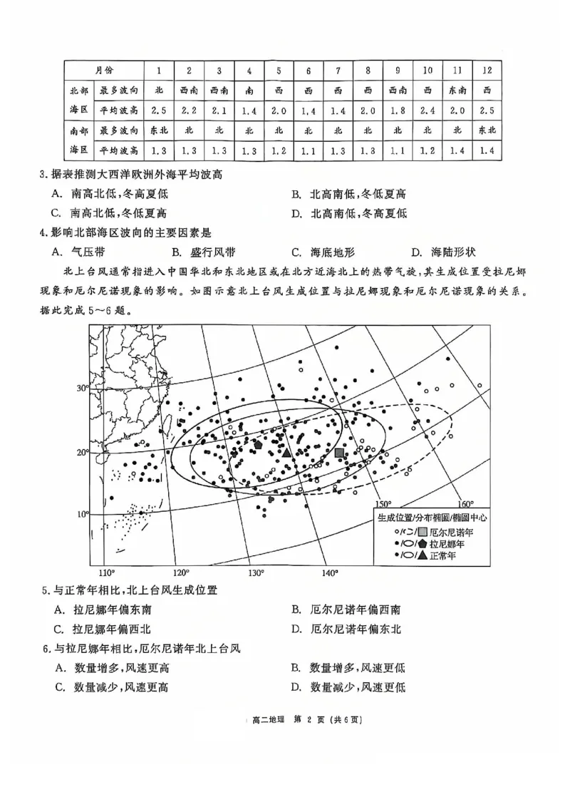 地理试题_2024-2025高二（7-7月题库）_2024年12月试卷_1212点石联考东三省2024-2025学年高二上学期12月联考调研测试_东三省2024-2025学年高二上学期12月联考调研测试地理试题