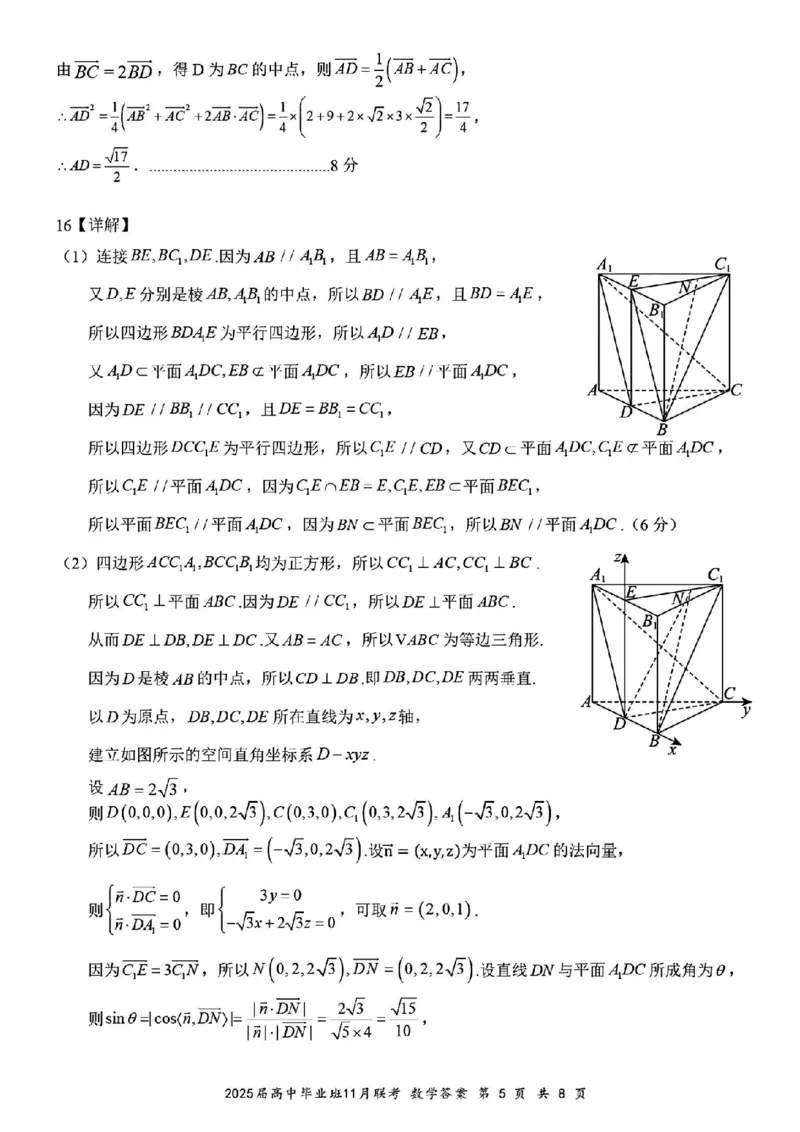 数学答案_2024-2025高三（6-6月题库）_2024年12月试卷_1206广西新课程教研联盟2025届高三毕业班11月联考_广西新课程教研联盟2025届高三毕业班11月联考数学