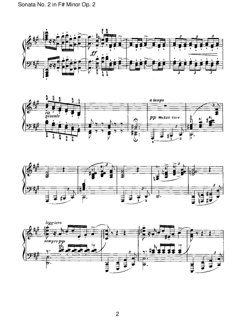 SonataNo.2inF#MinorOp.2_一万首著名钢琴曲谱哈农贝多芬合集视频教学电子版高清无水印可打印_1古典钢琴知名音乐家谱_勃拉姆斯钢琴谱全集_I.Sonatas
