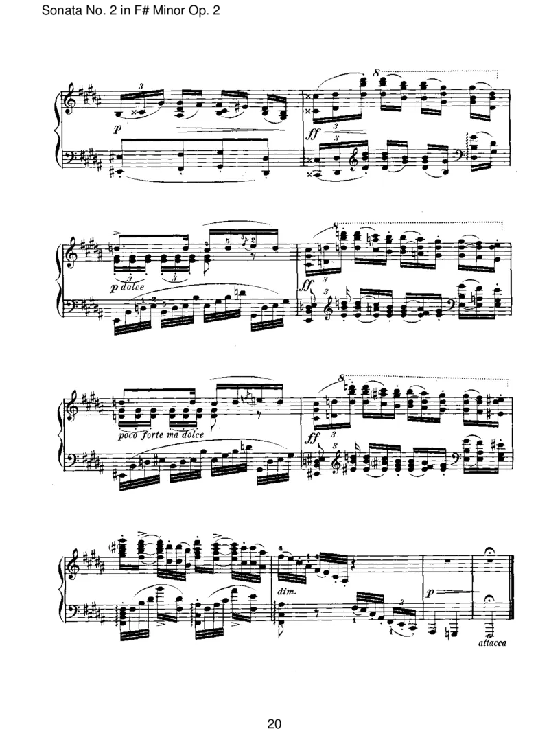 SonataNo.2inF#MinorOp.2_一万首著名钢琴曲谱哈农贝多芬合集视频教学电子版高清无水印可打印_1古典钢琴知名音乐家谱_勃拉姆斯钢琴谱全集_I.Sonatas