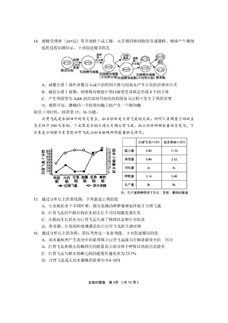 生物卷-2403金丽衢十二校（七彩阳光）(1)_2024年3月_013月合集_2024届浙江省金丽衢十二校高三第二次联考