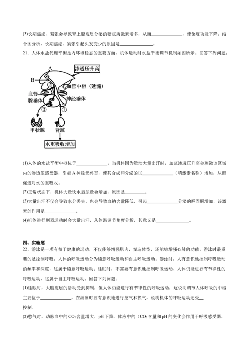 河北省保定市十校2025-2026学年高二上学期期中考试生物Word版含答案_2024-2025高二（7-7月题库）_2026年1月高二_260101河北省保定市十校2025-2026学年高二上学期期中考试（全）