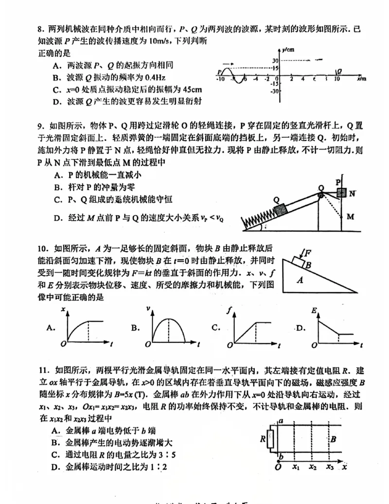 江苏省苏州中学、海门中学、姜堰中学、淮阴中学等四校2024-2025学年高三下学期2月联考物理试卷_2024-2025高三（6-6月题库）_2025年02月试卷