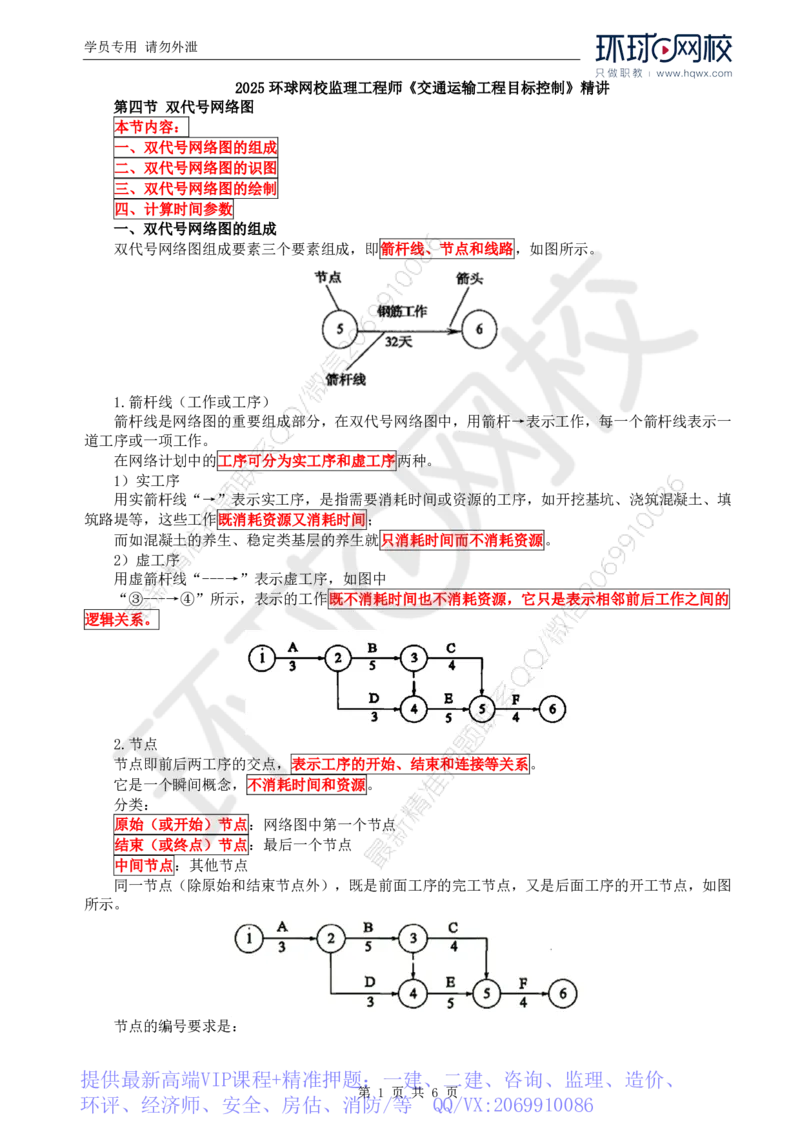 WM_62.基础知识：第三章第四节双代号网络图（一）_监理工程师_2025监理工程师_2025年监理工程师-各大机构_2025年监理-交通目标_01.精讲班-朱.娟婷_讲义