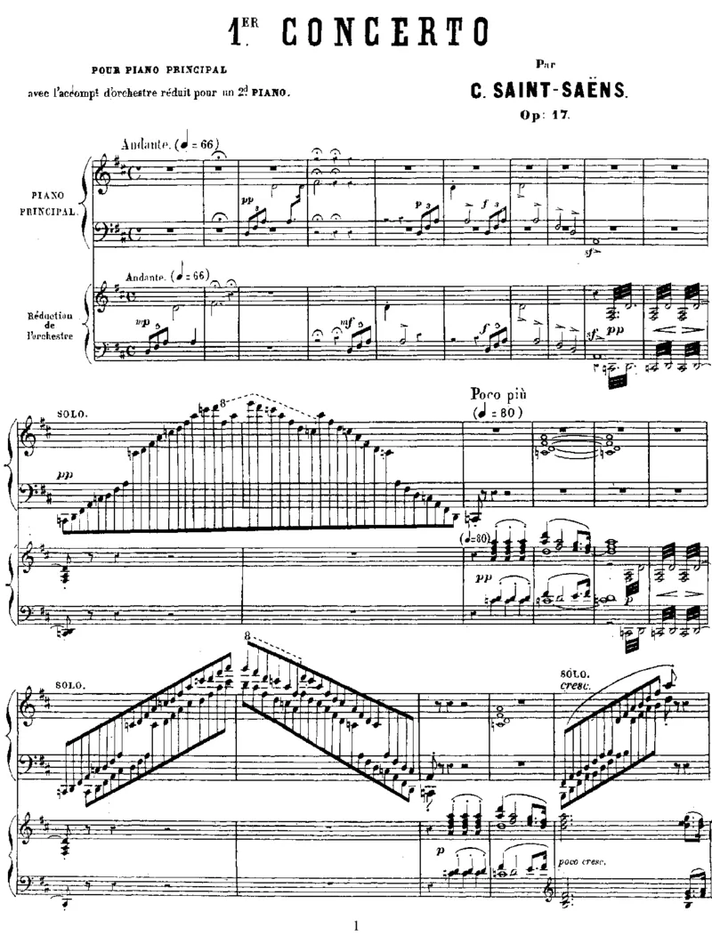 SaintSaens_Concerto_No.1_op.17_一万首著名钢琴曲谱哈农贝多芬合集视频教学电子版高清无水印可打印_1古典钢琴知名音乐家谱_圣桑钢琴谱全集_钢琴协奏曲
