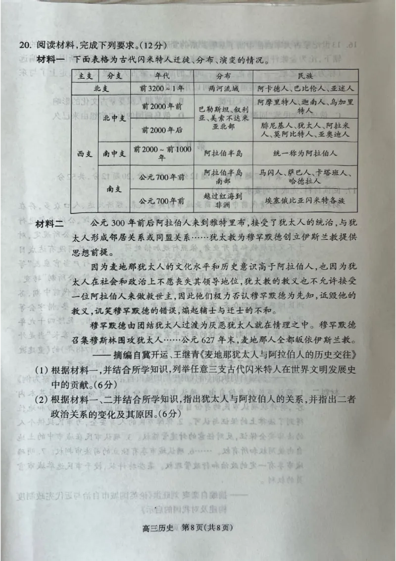 山西省吕梁市2024-2025学年高三上学期11月期中历史试题_2024-2025高三（6-6月题库）_2024年11月试卷_1105山西省吕梁市2024-2025学年高三上学期11月期中
