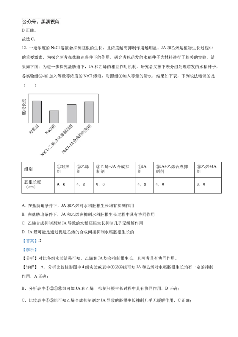 山东省济南第一中学2024-2025学年高三上学期期中学情检测试题生物答案_2024-2025高三（6-6月题库）_2024年12月试卷_1205山东省济南第一中学2024-2025学年高三上学期期中学情检测（全科）