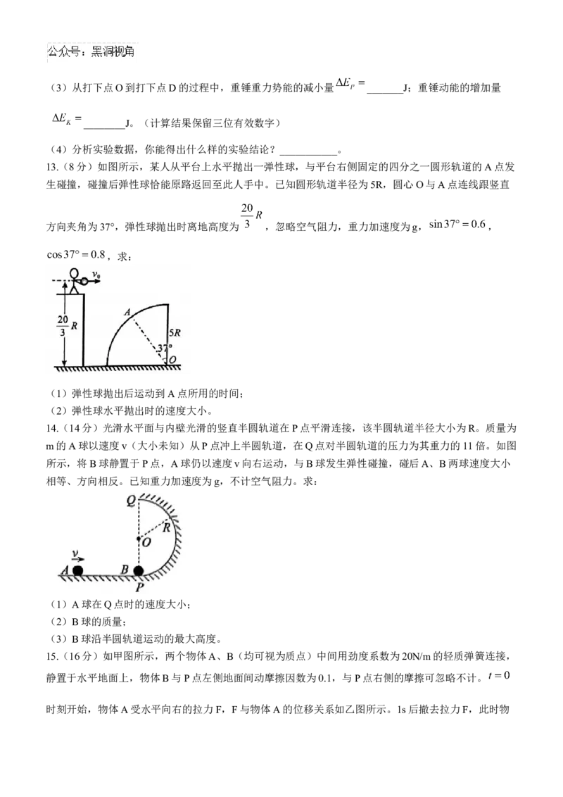 河北省保定市2025届高三摸底考试（保定一模）物理试题(无答案)_2024-2025高三（6-6月题库）_2024年10月试卷_1031河北省保定市2025届高三摸底考试（保定一模）