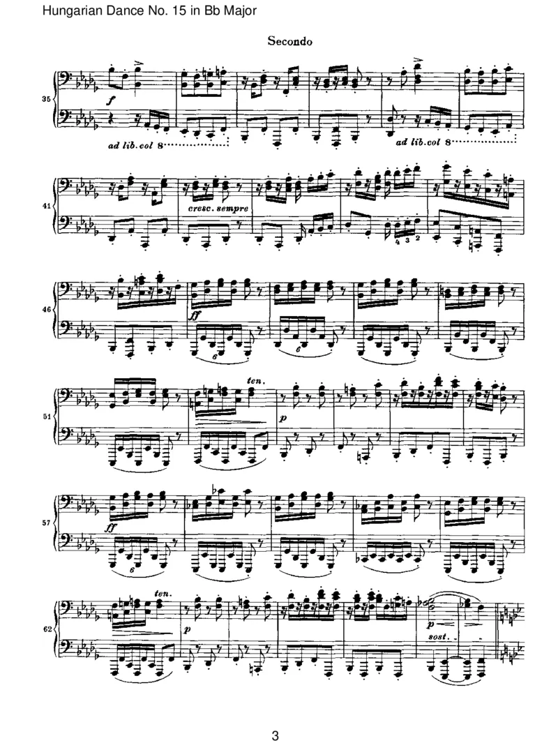 HungarianDanceNo.15inBbMajor_一万首著名钢琴曲谱哈农贝多芬合集视频教学电子版高清无水印可打印_1古典钢琴知名音乐家谱_勃拉姆斯钢琴谱全集_VI.PianoWorksforFourHands
