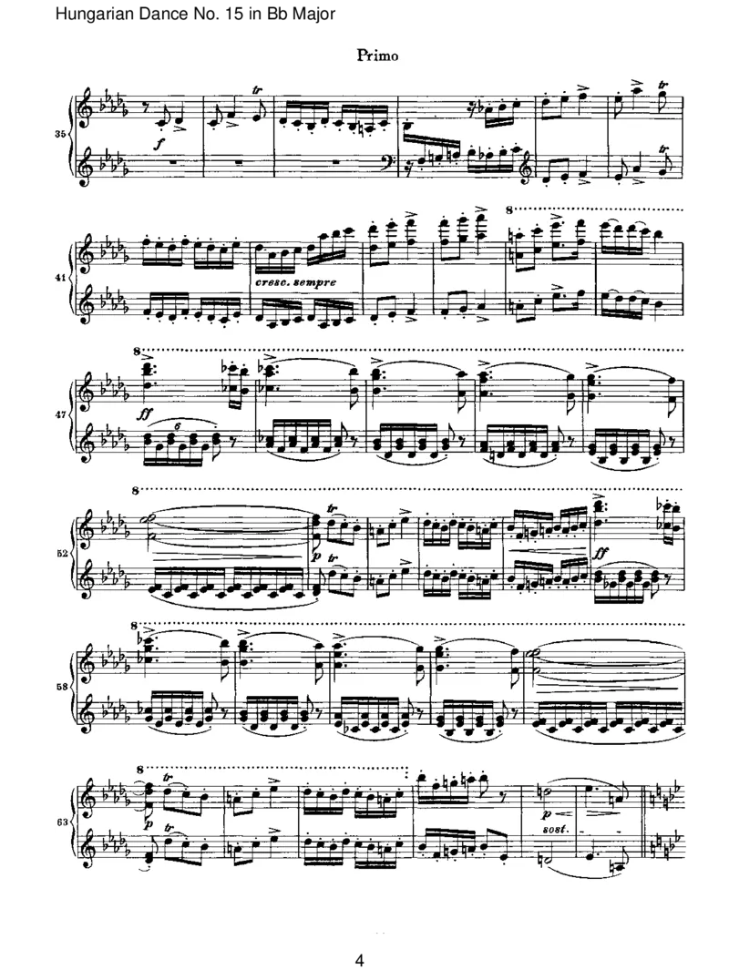 HungarianDanceNo.15inBbMajor_一万首著名钢琴曲谱哈农贝多芬合集视频教学电子版高清无水印可打印_1古典钢琴知名音乐家谱_勃拉姆斯钢琴谱全集_VI.PianoWorksforFourHands