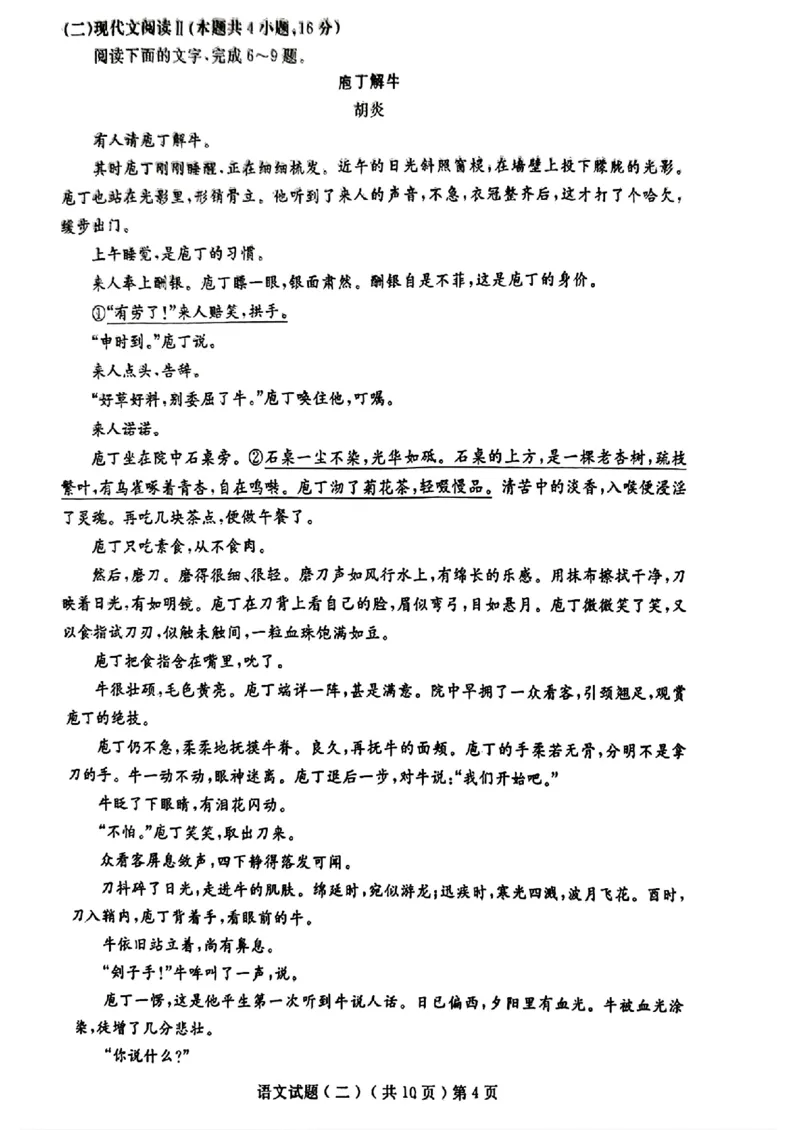 山东省聊城市2025年高考模拟试题（二）语文+答案_2024-2026高三（6-6月题库）_2025年04月试卷_0429山东省聊城市2025年高考模拟试题（二）（聊城二模）（全科）