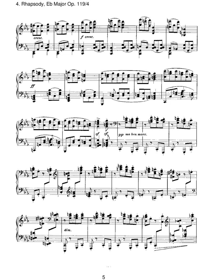 Rhapsody,EbMajorOp.119_4_一万首著名钢琴曲谱哈农贝多芬合集视频教学电子版高清无水印可打印_1古典钢琴知名音乐家谱_勃拉姆斯钢琴谱全集_III.ShorterWorks_FourPianoPiecesOp.119