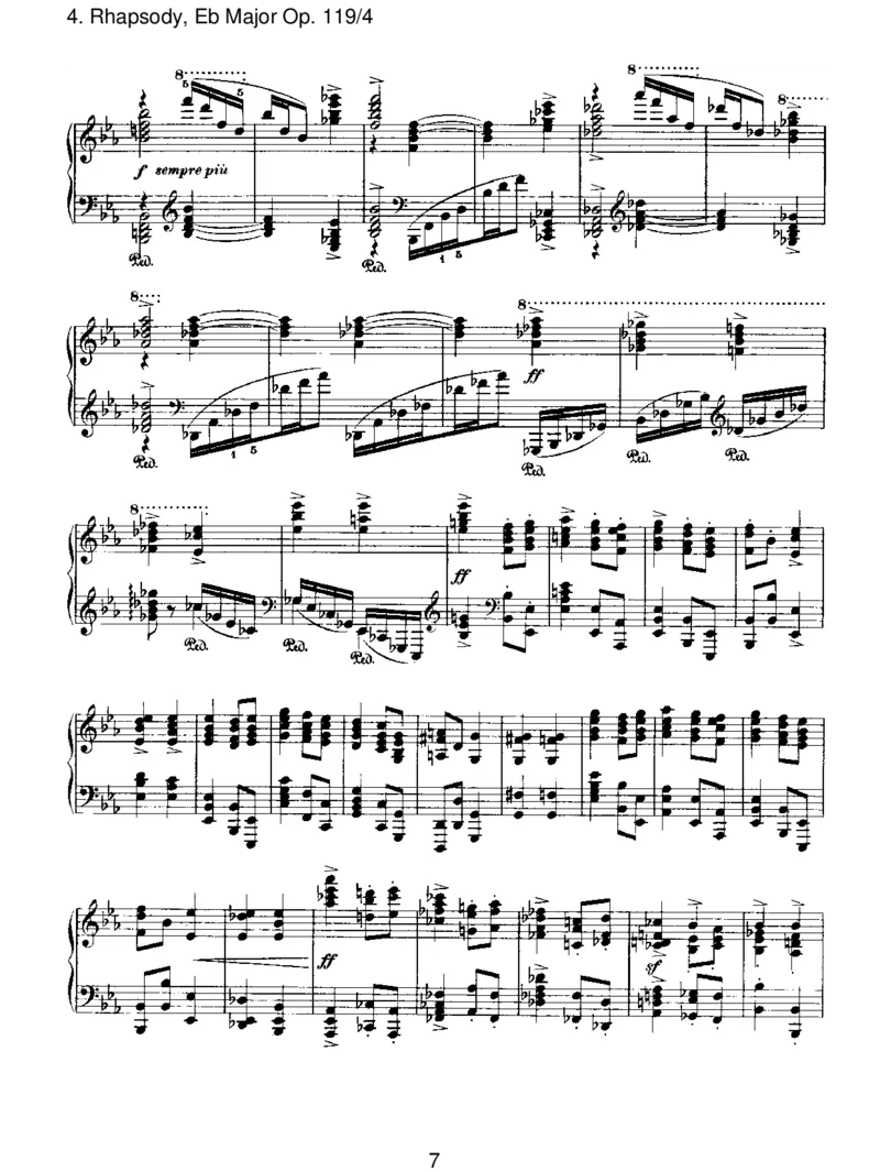 Rhapsody,EbMajorOp.119_4_一万首著名钢琴曲谱哈农贝多芬合集视频教学电子版高清无水印可打印_1古典钢琴知名音乐家谱_勃拉姆斯钢琴谱全集_III.ShorterWorks_FourPianoPiecesOp.119