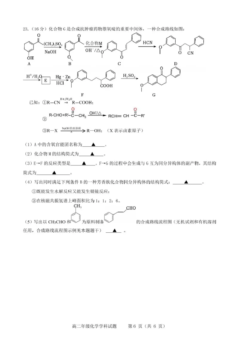 江苏省连云港市市区新浦中学、开发区中学等七校2024-2025学年高二下学期期中联考试题化学PDF版含答案_2024-2025高二（7-7月题库）_2025年05月试卷