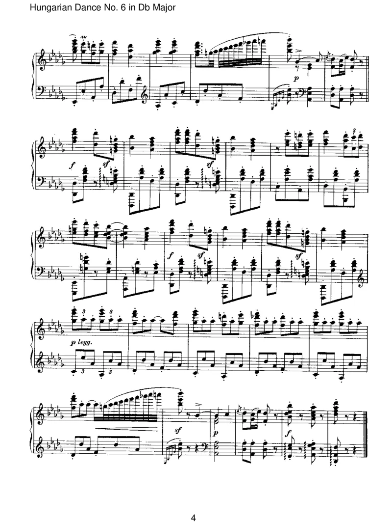 HungarianDanceNo.6inDbMajor_一万首著名钢琴曲谱哈农贝多芬合集视频教学电子版高清无水印可打印_1古典钢琴知名音乐家谱_勃拉姆斯钢琴谱全集_IV.HungarianDancesforSoloPiano
