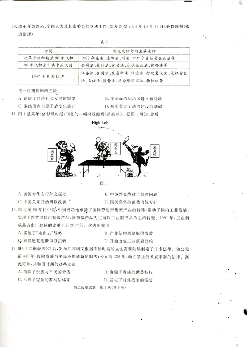 四川省巴中市2024-2025学年高二上学期期末考试历史试题_2024-2025高二（7-7月题库）_2025年02月试卷_0210四川省巴中市2024-2025学年高二上学期期末考试试题