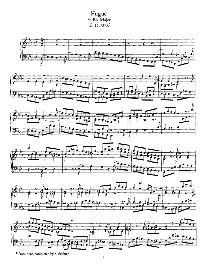 FugueinEb,K153_一万首著名钢琴曲谱哈农贝多芬合集视频教学电子版高清无水印可打印_1古典钢琴知名音乐家谱_莫扎特钢琴谱全集_0312095926_其他