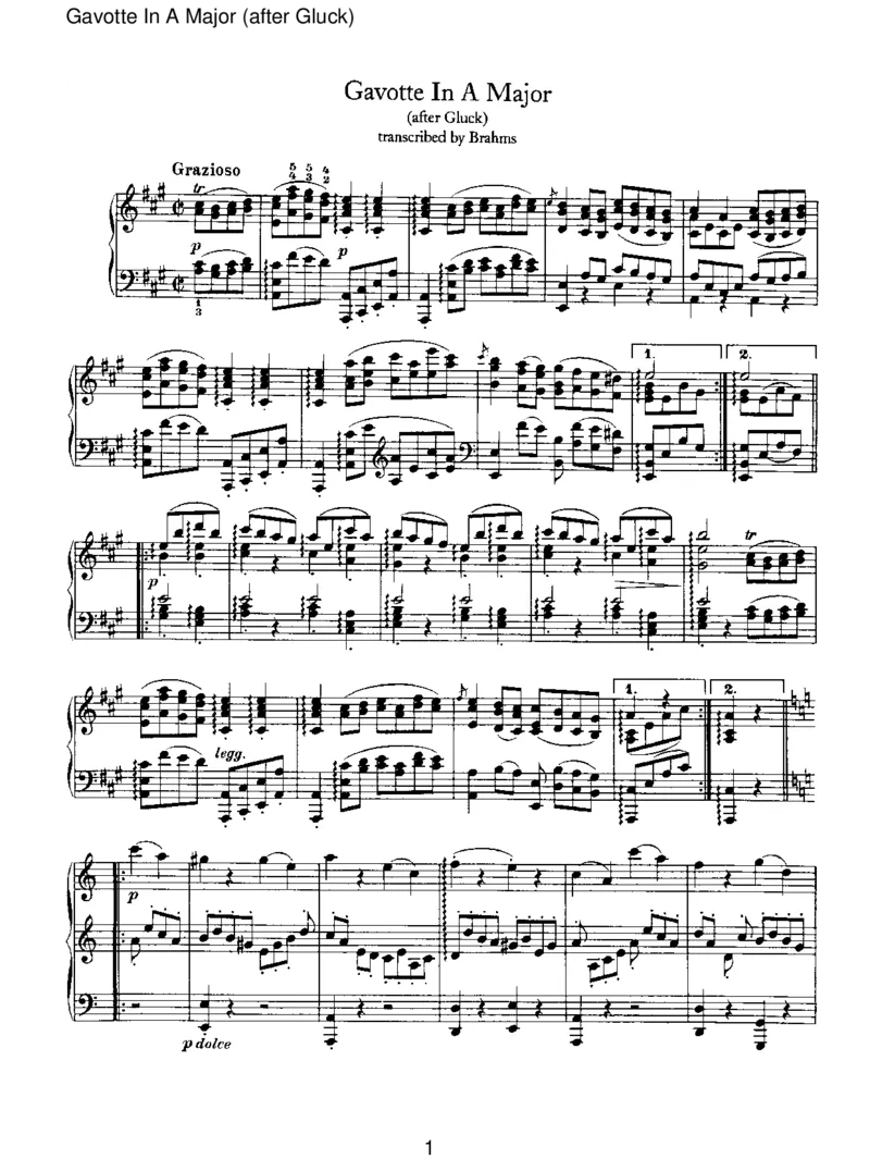 GavotteInAMajor(afterGluck)_一万首著名钢琴曲谱哈农贝多芬合集视频教学电子版高清无水印可打印_1古典钢琴知名音乐家谱_勃拉姆斯钢琴谱全集_V.Studies,Transcriptions,Cadenzas,andMiscellaneousWorks
