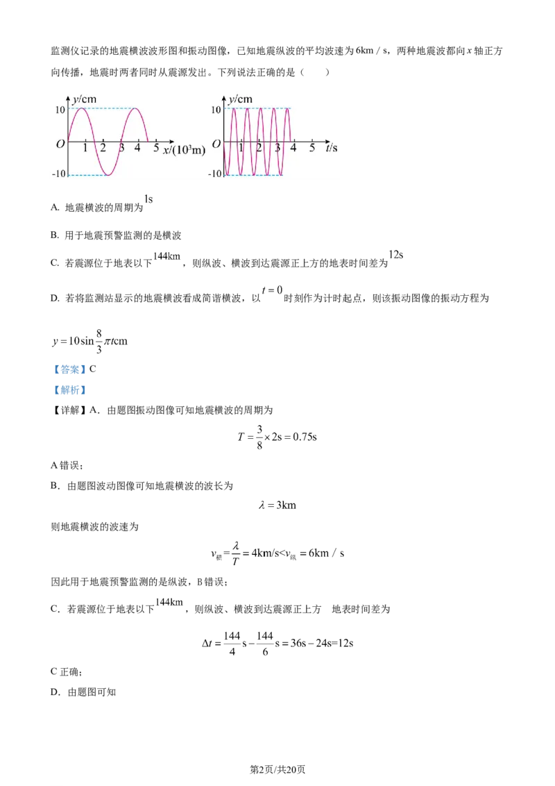 精品解析：2024届吉林省通化市梅河口市第五中学高三下学期一模物理试题（解析版）(1)_2024年4月_01按日期_6号_2024届吉林省通化市梅河口市第五中学高三下学期一模试题