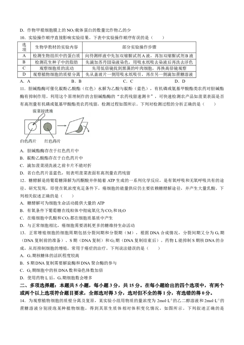 河北省金太阳2023-2024学年高二下学期7月期末生物试题_2024-2025高三（6-6月题库）_2024年07月试卷_240721河北省金太阳2023-2024学年高二下学期7月期末
