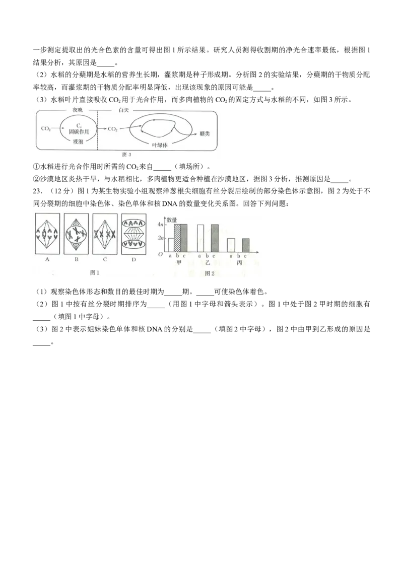 河北省金太阳2023-2024学年高二下学期7月期末生物试题_2024-2025高三（6-6月题库）_2024年07月试卷_240721河北省金太阳2023-2024学年高二下学期7月期末